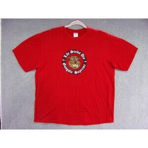 Supreme Shirt Mens XL Life Sucks Die Gangsta Red Graphic Tee LSD